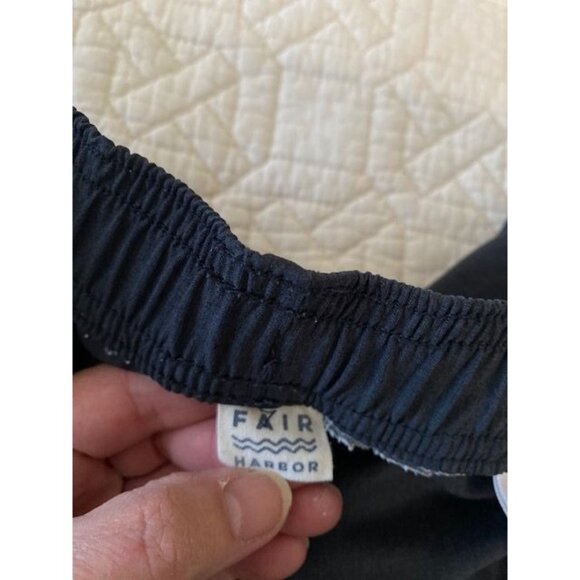 Fair Harbor Black Drawstring Waist Swim Shorts Mens XXL Summer Cruise Athleisure - Picture 7 of 10